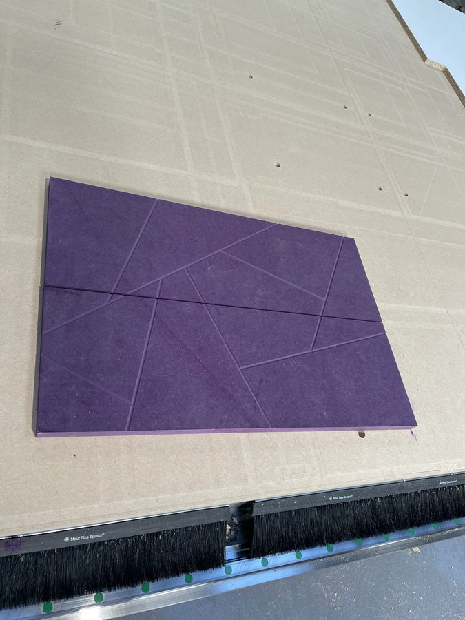 The same pattern on a finished drawer front