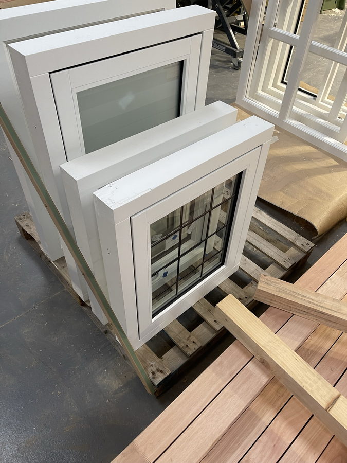 Casements with frosted and Georgian-bar glazing