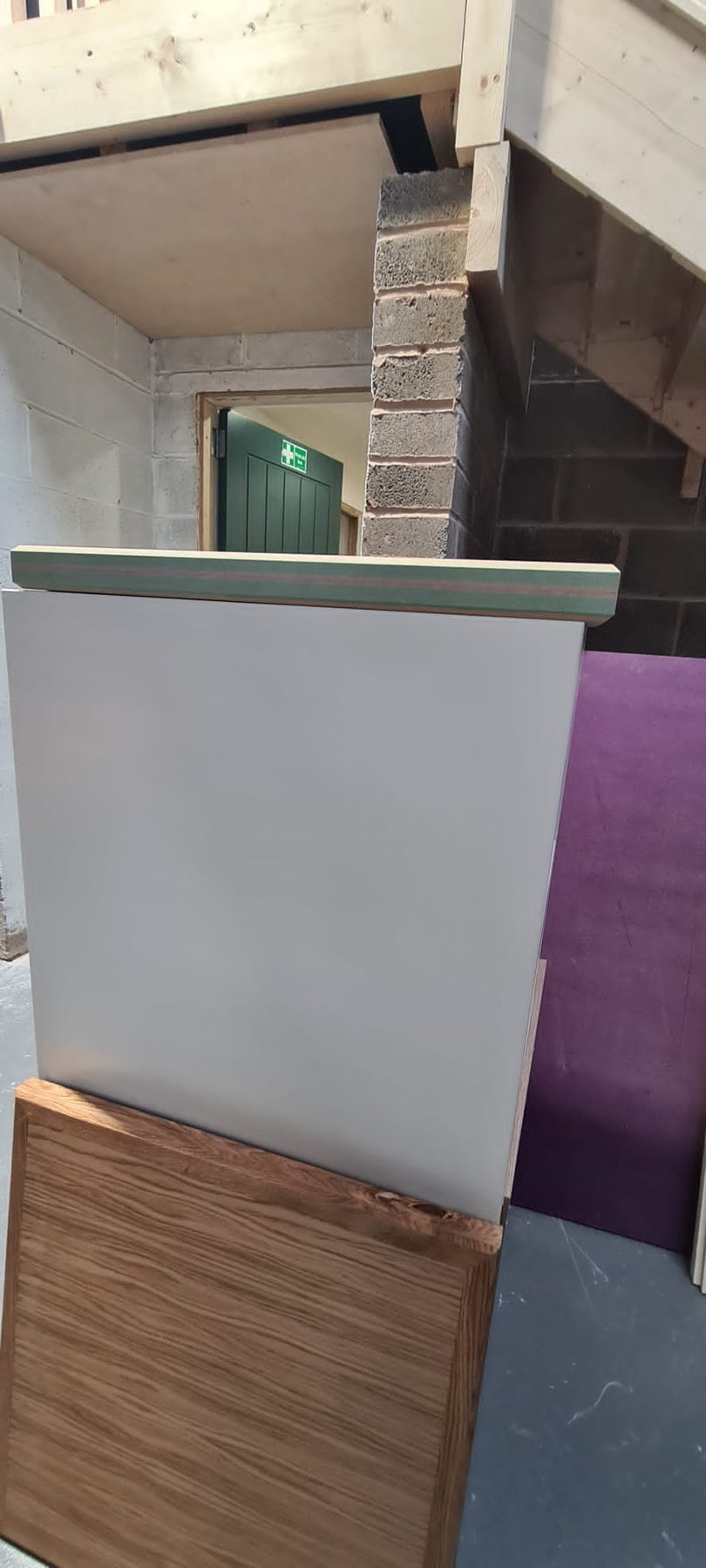 A bar counter part-built on site