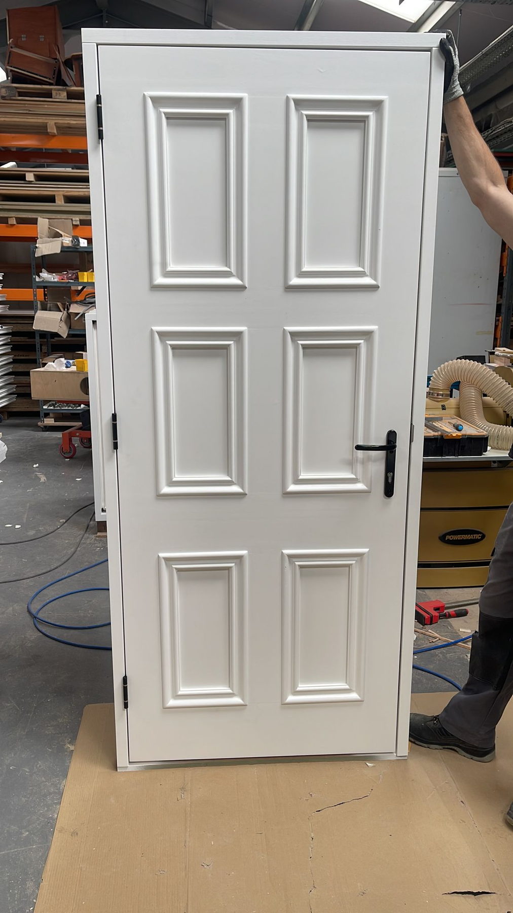 Ironmongery fitted and checked in the workshop
