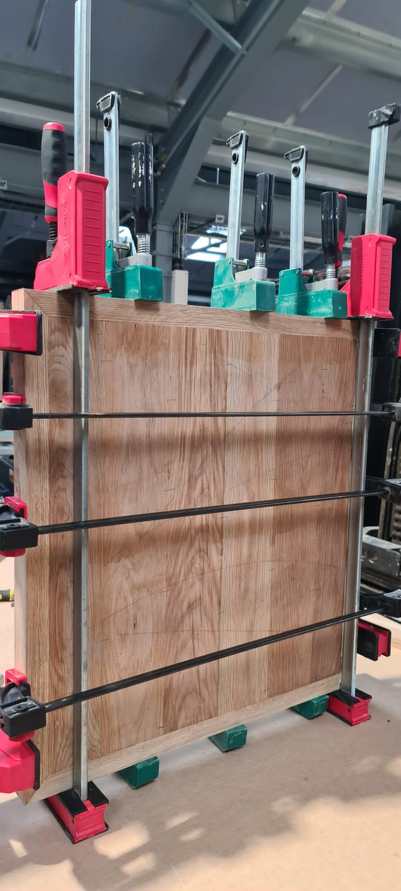 Another panel in the clamps: solid tops are made, not bought in