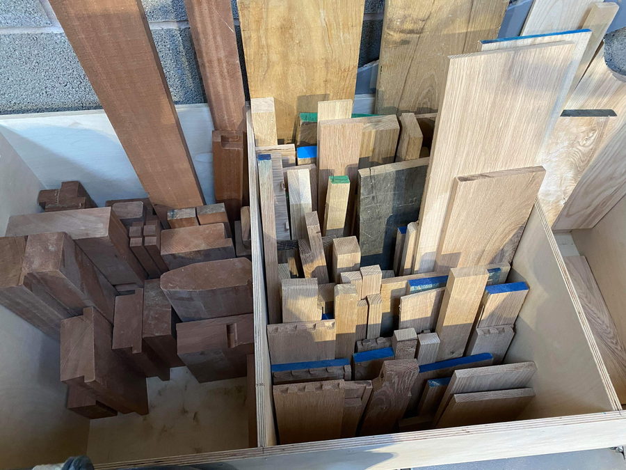Offcuts and boards kept back for the next one-off