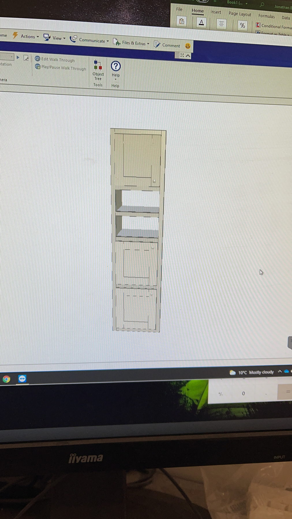 The job on screen in Cabinet Vision before a single board is cut