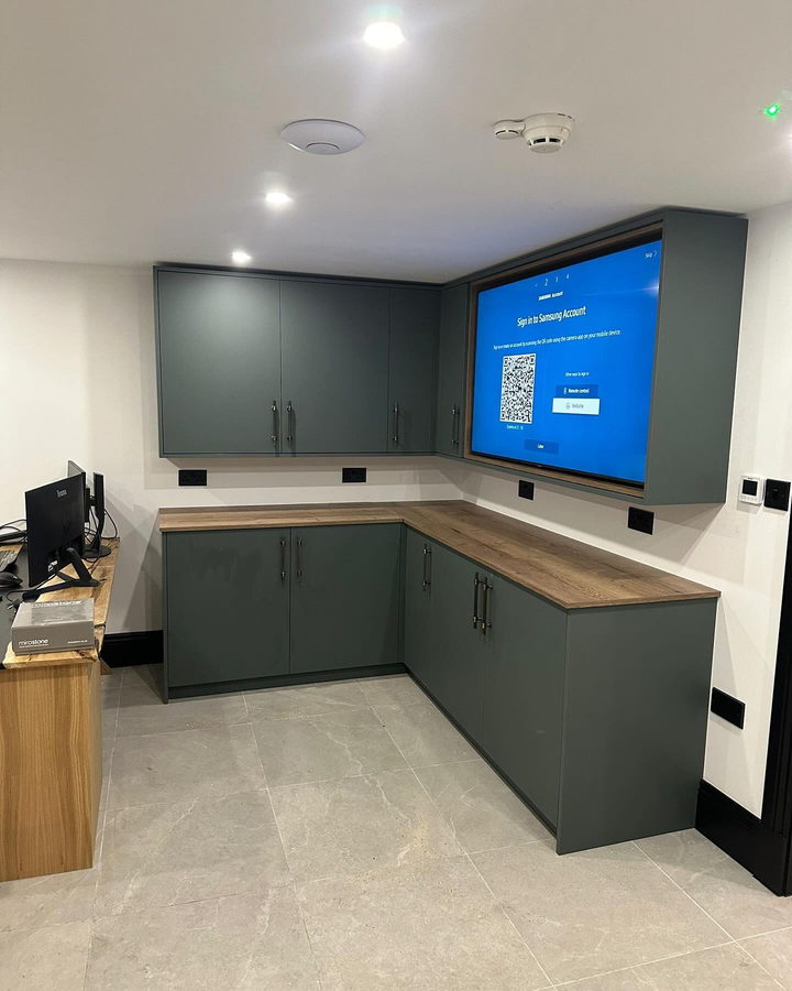 A kitchen display in the showroom at the workshop